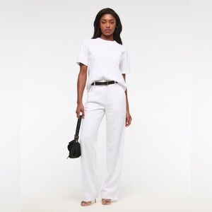 Abercrombie & Fitch White Wide Leg Pants